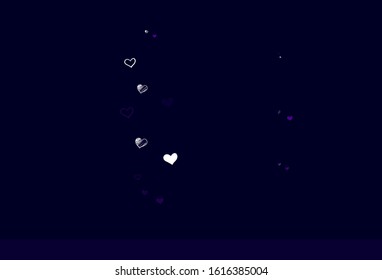 Light Purple vector backdrop with sweet hearts. Beautiful abstract hearts on colorful gradient background. Pattern for marriage gifts, congratulations.