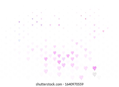 Light Purple vector backdrop with sweet hearts. Smart illustration with gradient hearts in valentine style. Design for a business advert of anniversary.