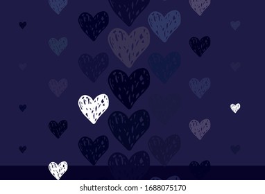 Light Purple vector backdrop with sweet hearts. Beautiful celebration style hearts on abstract illustration. Pattern for marriage gifts, congratulations.