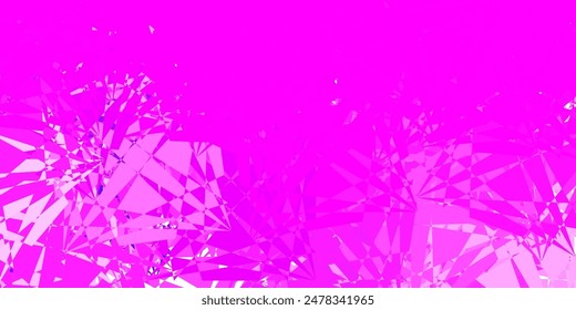 Light Purple vector backdrop with triangles, lines. Illustration with abstract colorful triangle shapes. Template for commercials.