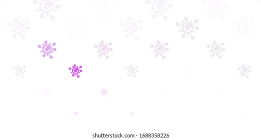 Light Purple vector backdrop with virus symbols. Colorful abstract illustration with gradient medical shapes. Simple drawing against danger fever.