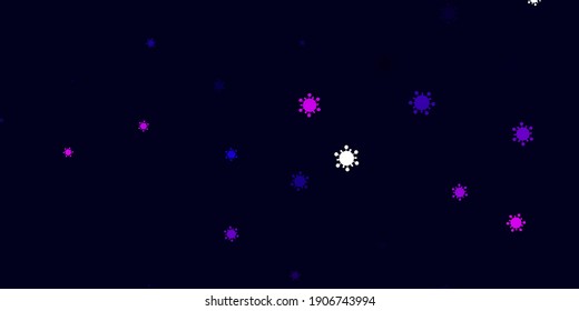 Light purple vector backdrop with virus symbols. Simple design in abstract style with infection forms. Design for biohazard warning.