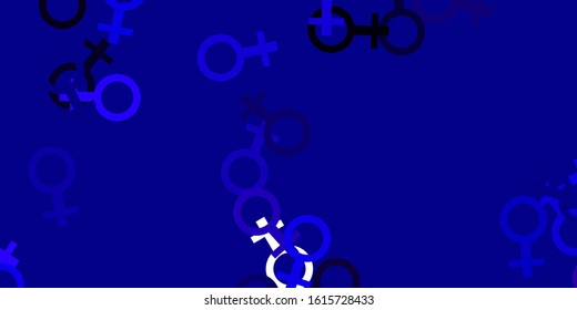 Light Purple vector backdrop with woman's power symbols. Simple design in abstract style with women’s rights activism. Design for International Women’s Day.