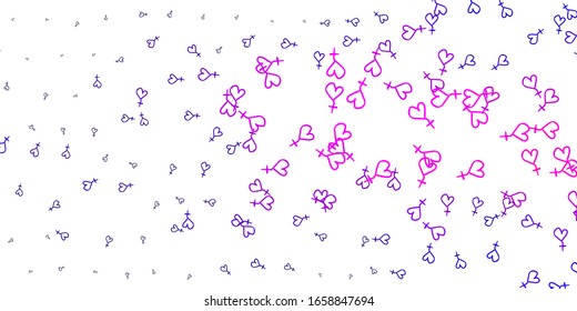 Fondo vector claro con símbolos de poder de la mujer. Ilustración con signos de fuerza y poder de las mujeres. Diseño sencillo para su sitio web.