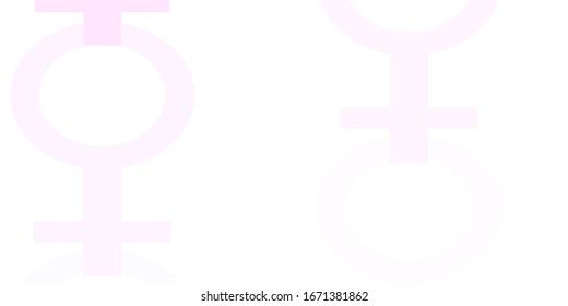 Light Purple vector backdrop with woman's power symbols. Simple design in abstract style with women’s rights activism. Background for ui designers.