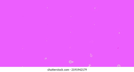 Light Purple vector backdrop with woman's power symbols. Simple design in abstract style with women’s rights activism. Simple design for your web site.