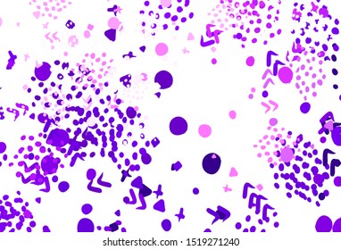 Light Purple vector background with abstract shapes. Colorful chaotic forms with gradient in modern style. Best smart design for your business.