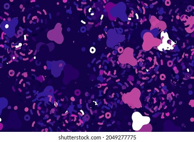 Light Purple vector background with abstract shapes. Colorful chaotic forms with gradient in modern style. Background for a cell phone.