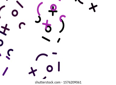 Light Purple vector background with arithmetic signs. Shining colorful illustration with isolated Digit signs. Pattern for posters, banners of math books.