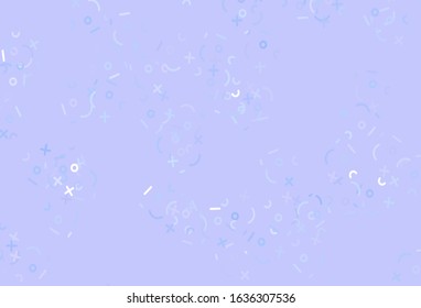 Light Purple vector background with arithmetic signs. Modern geometrical illustration with numerals. Pattern for posters, banners of math books.