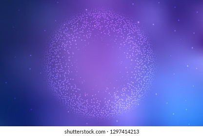 Light Purple vector background with astronomical stars. Shining illustration with sky stars on abstract template. Pattern for astronomy websites.