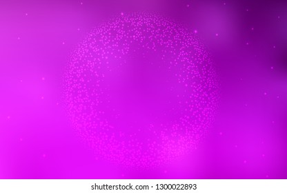 Light Purple vector background with astronomical stars. Shining colored illustration with bright astronomical stars. Pattern for futuristic ad, booklets.