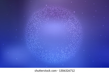 Light Purple vector background with astronomical stars. Blurred decorative design in simple style with galaxy stars. Template for cosmic backgrounds.
