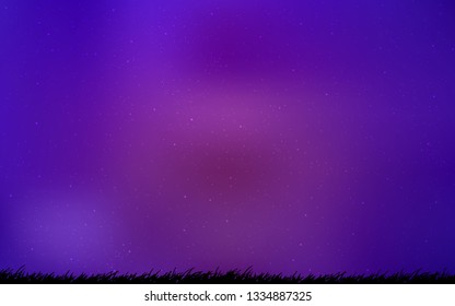 Light Purple vector background with astronomical stars. Shining colored illustration with bright astronomical stars. Pattern for futuristic ad, booklets.