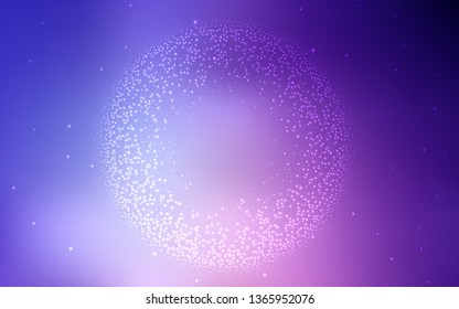 Light Purple vector background with astronomical stars. Shining illustration with sky stars on abstract template. Pattern for astronomy websites.