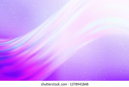 Light Purple vector background with astronomical stars. Blurred decorative design in simple style with galaxy stars. Template for cosmic backgrounds.