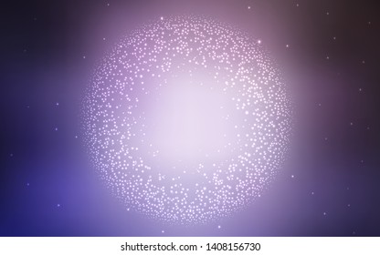 Light Purple vector background with astronomical stars. Blurred decorative design in simple style with galaxy stars. Smart design for your business advert.