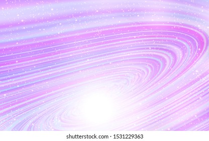 Light Purple vector background with astronomical stars. Space stars on blurred abstract background with gradient. Pattern for futuristic ad, booklets.
