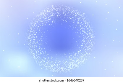 Light Purple vector background with astronomical stars. Glitter abstract illustration with colorful cosmic stars. Pattern for futuristic ad, booklets.