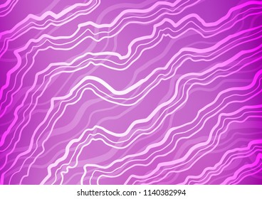 Light Purple vector background with bent lines. Modern gradient abstract illustration with bandy lines. A completely new marble design for your business.