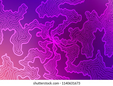 Light Purple vector background with bent lines. A vague circumflex abstract illustration with gradient. Marble style for your business design.