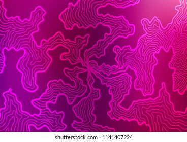 Light Purple vector background with bent lines. Shining crooked illustration in marble style. The elegant pattern for brand book.