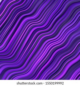 Light Purple vector background with bent lines. Illustration in abstract style with gradient curved.  Pattern for busines booklets, leaflets