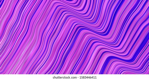 Light Purple vector background with bent lines. Abstract illustration with gradient bows. Smart design for your promotions.