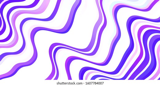 Light Purple vector background with bent lines. Bright sample with colorful bent lines, shapes. Pattern for booklets, leaflets.