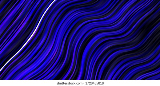 Light Purple vector background with bent lines. Colorful illustration with curved lines. Template for cellphones.