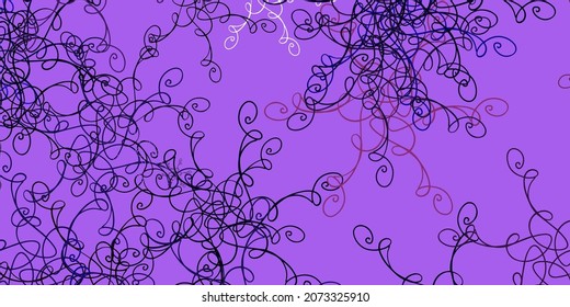 Fondo vector claro púrpura con líneas dobladas. Ilustración colorida con líneas curvas. Patrón para sitios web, páginas de inicio.