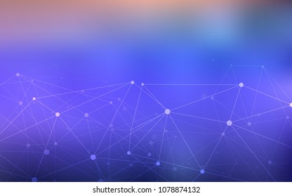 Light Purple vector background with bubbles, lines. Design with connection of dots and lines on colorful background. New design for ad, poster, banner of your website.