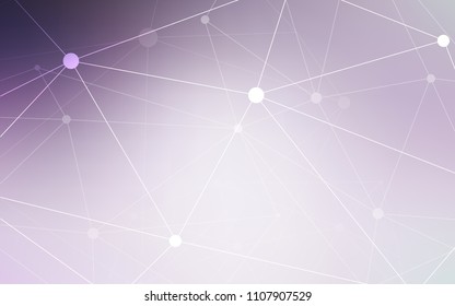 Light Purple vector background with bubbles, lines. Illustration with set of colorful abstract circles and lines. Pattern can be used as texture of wallpapers.