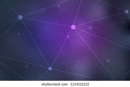 Light Purple vector background with bubbles, lines. Decorative design in abstract style with triangle structure. Beautiful design for your business advert.