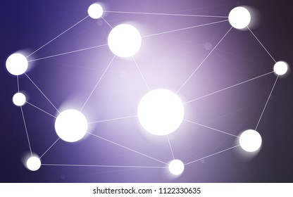 Light Purple vector background with bubbles, lines. Abstract illustration with colorful discs and triangles. Completely new template for your brand book.