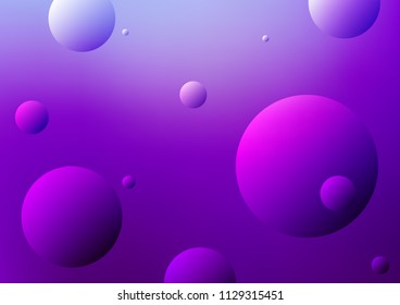 Light Purple vector background with bubbles. Blurred decorative design in abstract style with bubbles. The pattern can be used for ads, leaflets of liquid.