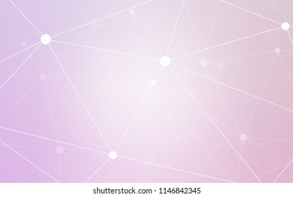 Light Purple vector background with bubbles, lines. Colorful illustration with circles and lines in futuristic style. Pattern can be used for ads, leaflets.
