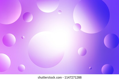 Light Purple vector background with bubbles. Modern abstract illustration with colorful water drops. Completely new template for your brand book.