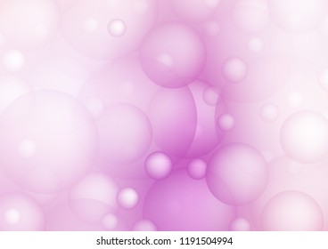 Light Purple vector background with bubbles. Blurred decorative design in abstract style with bubbles. New design for ad, poster, banner of your website.