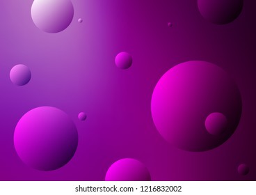 Light Purple vector background with bubbles. Illustration with set of shining colorful abstract circles. The pattern can be used for beautiful websites.