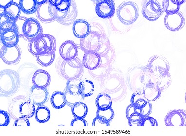 Light Purple vector background with bubbles. Blurred decorative design in abstract style with bubbles. Pattern for futuristic ad, booklets.