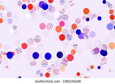 Light Purple vector background with bubbles. Illustration with set of shining colorful abstract circles. Pattern for textures of wallpapers.