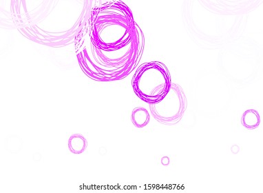 Light Purple vector background with bubbles. Blurred bubbles on abstract background with colorful gradient. Pattern for textures of wallpapers.