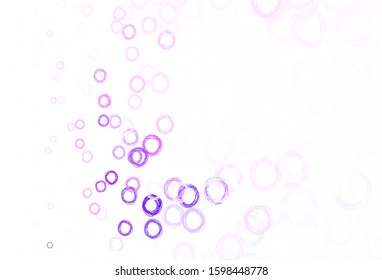 Light Purple vector background with bubbles. Illustration with set of shining colorful abstract circles. New template for your brand book.