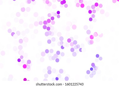 Light Purple vector background with bubbles. Glitter abstract illustration with blurred drops of rain. Pattern for beautiful websites.