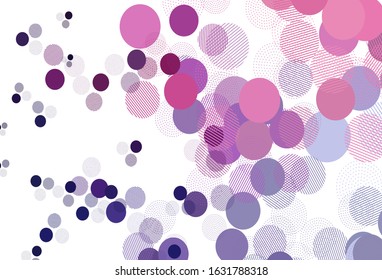 Light Purple vector background with bubbles. Beautiful colored illustration with blurred circles in nature style. Design for your business advert.