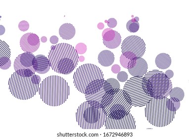 Light Purple vector background with bubbles. Abstract illustration with colored bubbles in nature style. Pattern for textures of wallpapers.