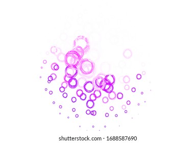 Light Purple vector background with bubbles. Glitter abstract illustration with blurred drops of rain. Design for your business advert.