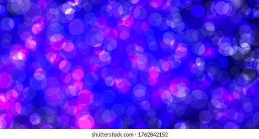 Light Purple vector background with bubbles. Modern abstract illustration with colorful circle shapes. Design for your commercials.