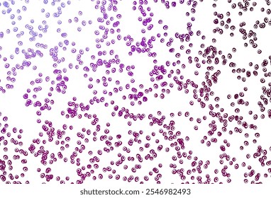Fundo de vetor Roxo claro com bolhas. Ilustração abstrata moderna com gotas de água coloridas. Padrão para belos sites.